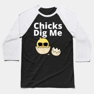 Kids Easter Chicks Dig Me Retro Vintage Chickens Spring Gift Baseball T-Shirt